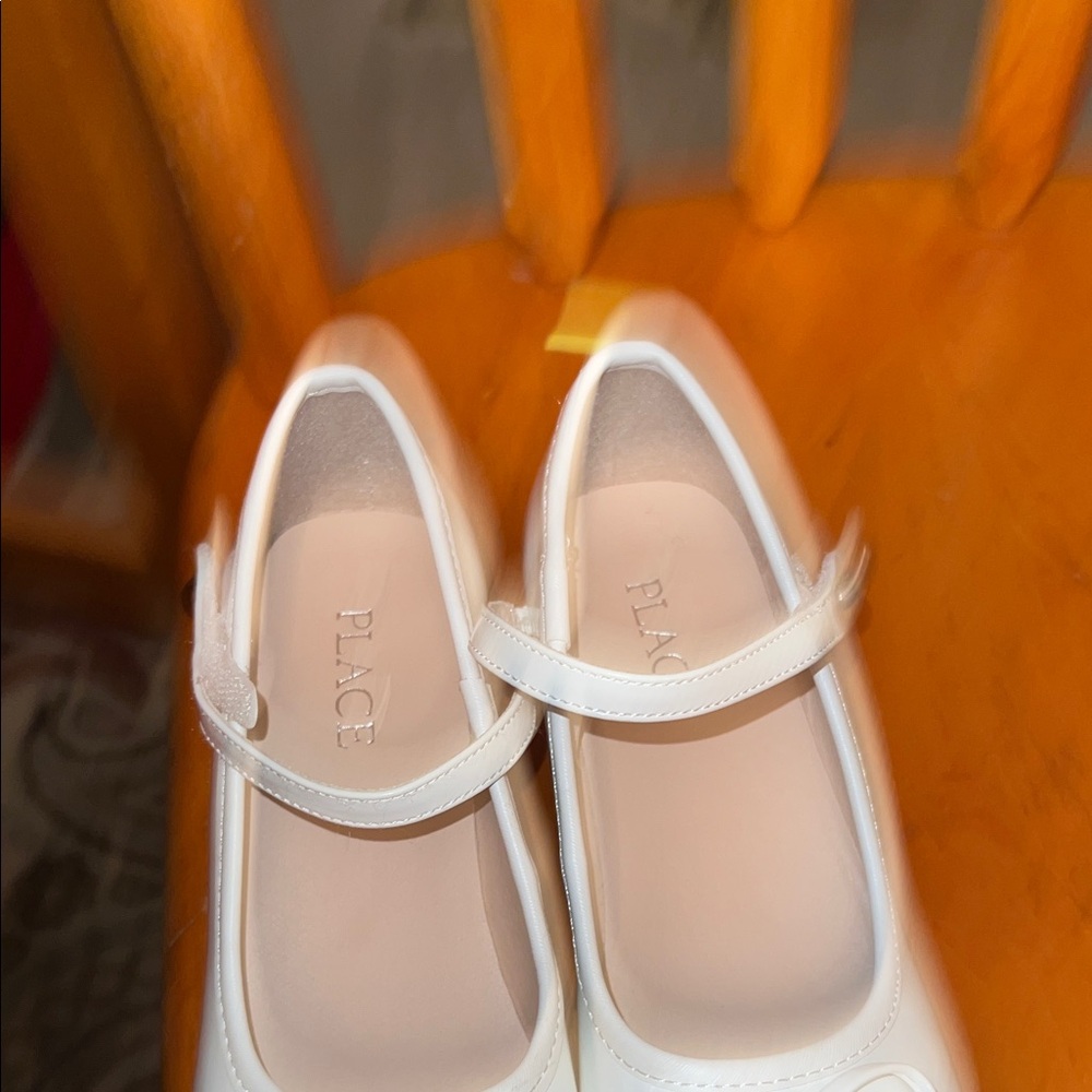 Place Girls' White Mary Jane Strap Dress Shoes